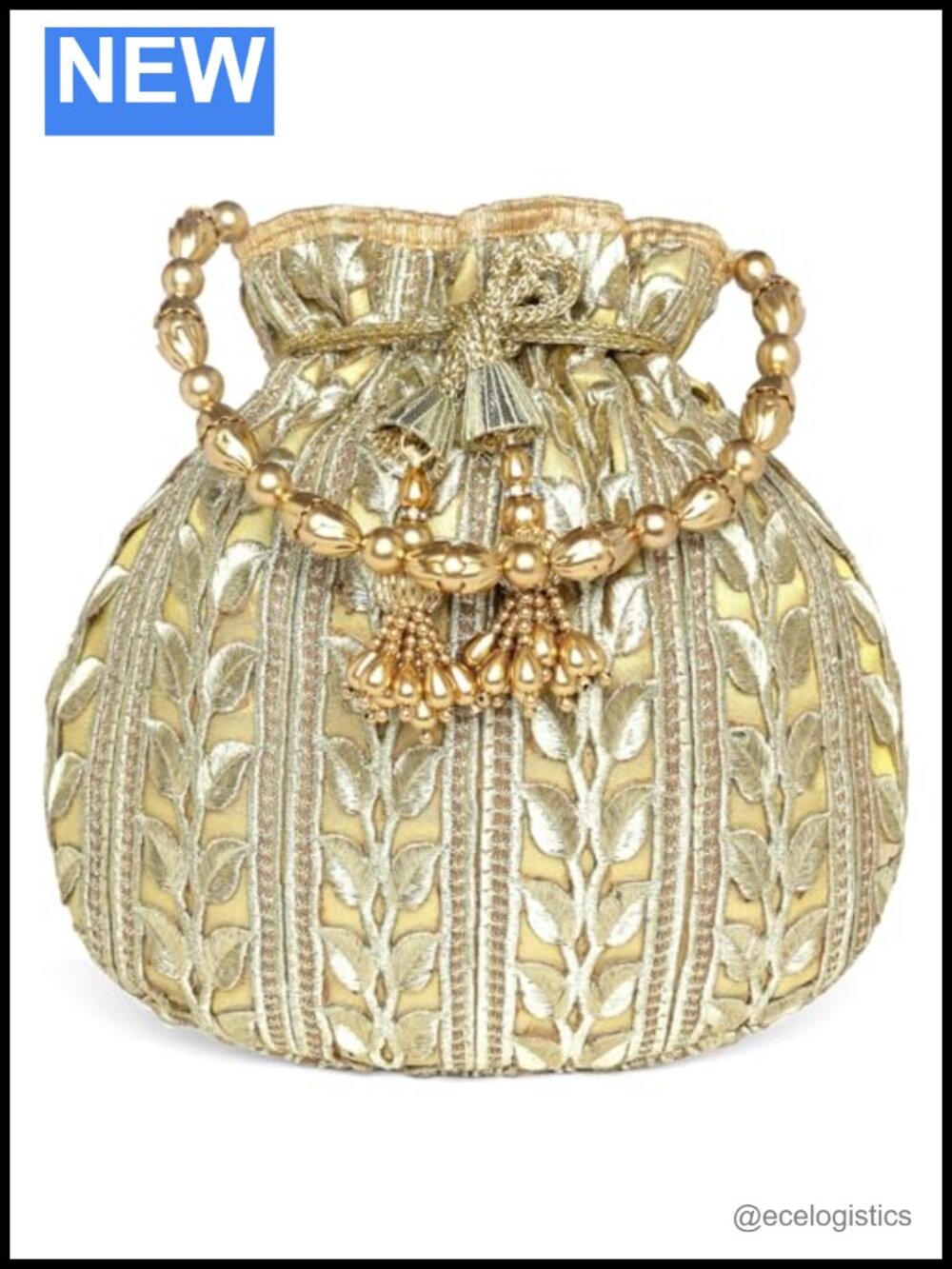Embroidered Ethnic Potli Bag Wristlet Evening Clutch Hand-Carry